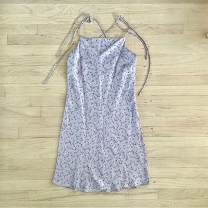 Zara Printed Floral Satin Mini Slip Dress